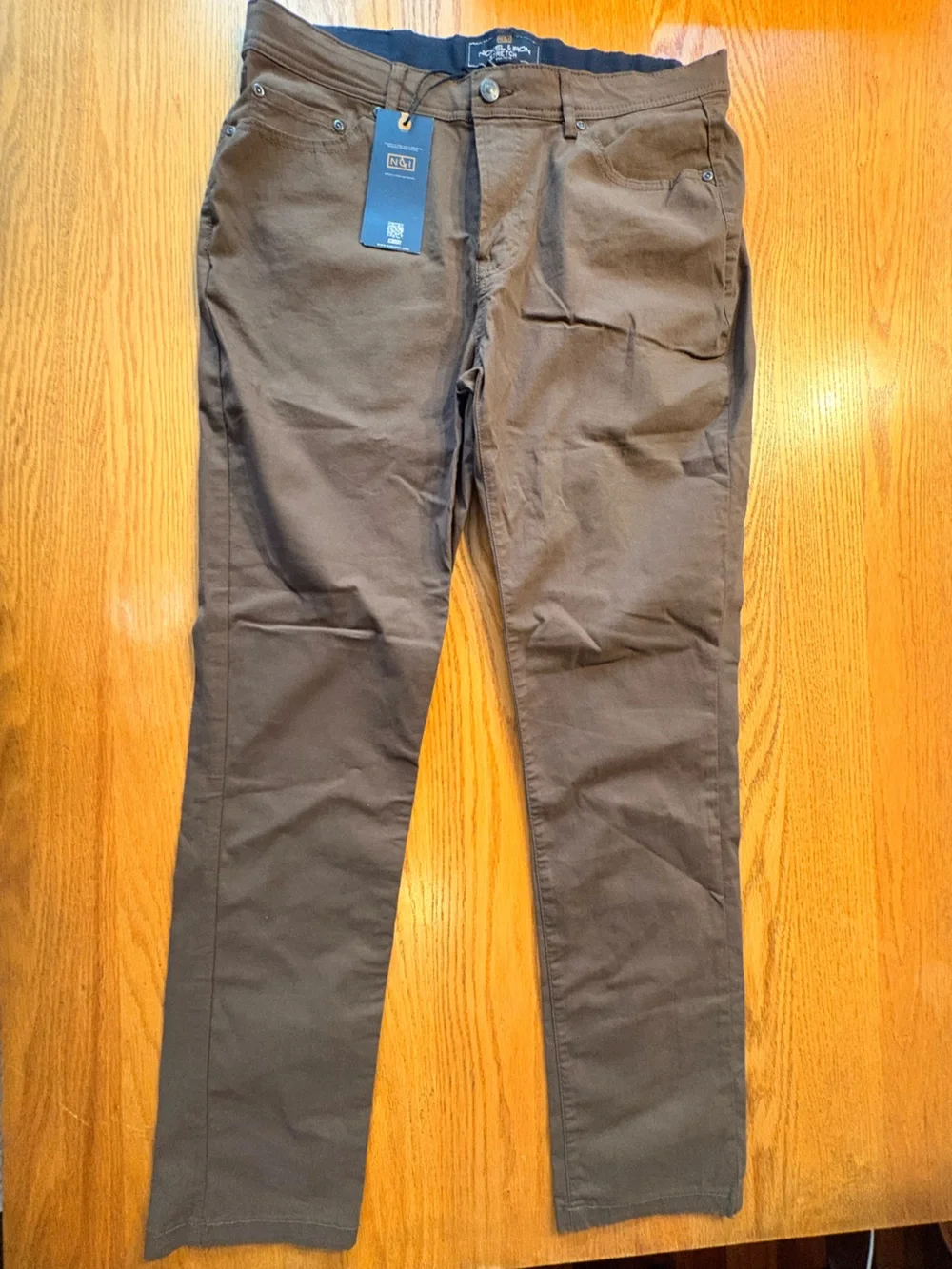 Nickel & Iron stretch 5 pocket tech pants 34/32 in brown